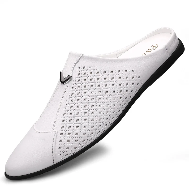 Flip Flop Leather Men - 2024 Dewasa musim panas setengah Drag