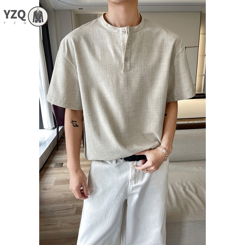 Kaos Lengan Pendek Pria dengan - Linen Shirt Breathable ulasan dan harga
