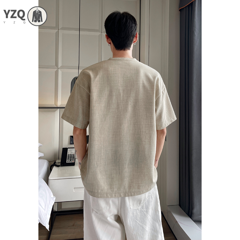 Kaos Lengan Pendek Pria dengan - Linen Shirt Breathable ulasan dan harga