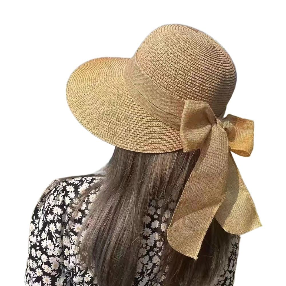 Topi matahari ikatan simpul un - Bucket Hat Straw ulasan dan harga