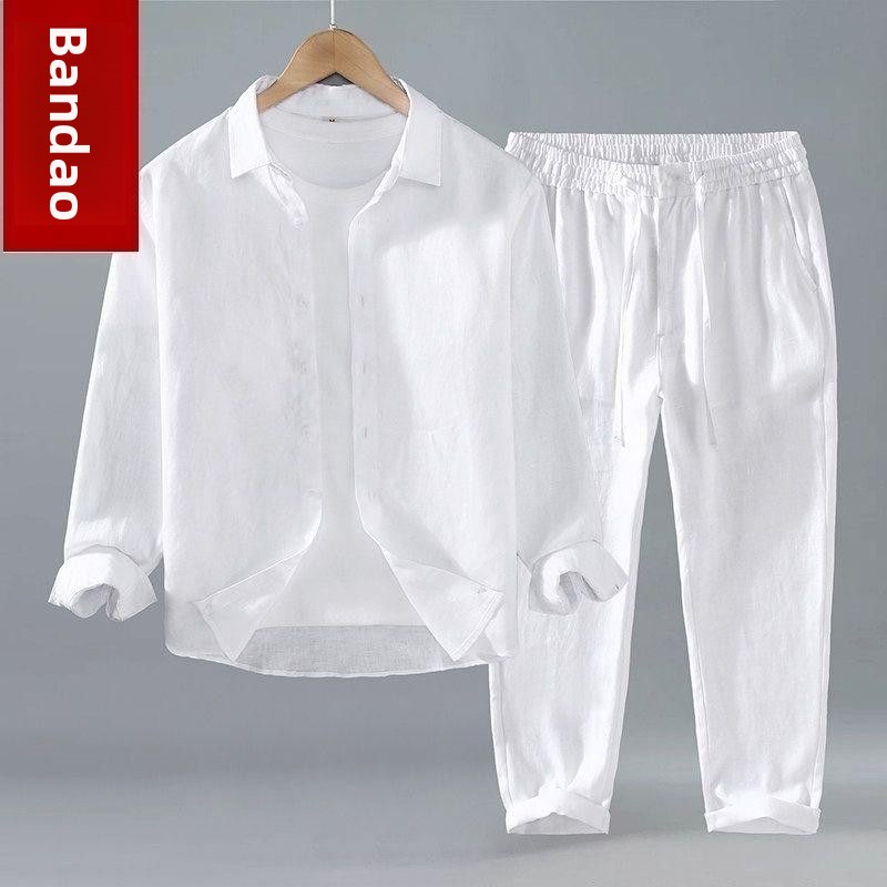 Kaos Linen Lengan Pendek Pria, - Linen Shirt Breathable ulasan dan harga