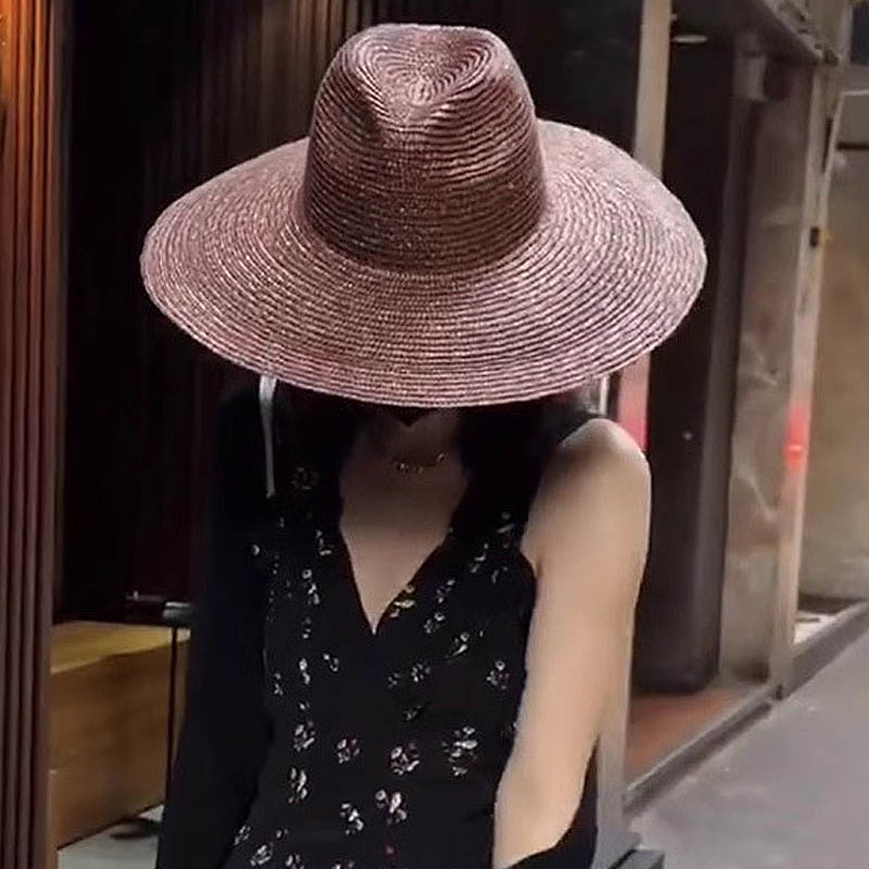 Topi jerami Panama pinggiran b - Bucket Hat Straw ulasan dan harga