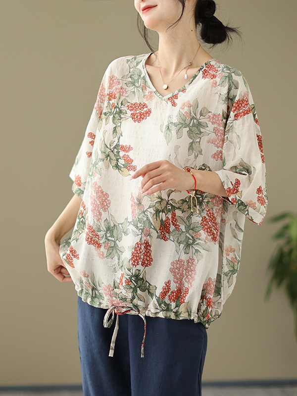 Kaos Katun Linen Motif Cetak L - Short Linen Drawstring ulasan dan harga