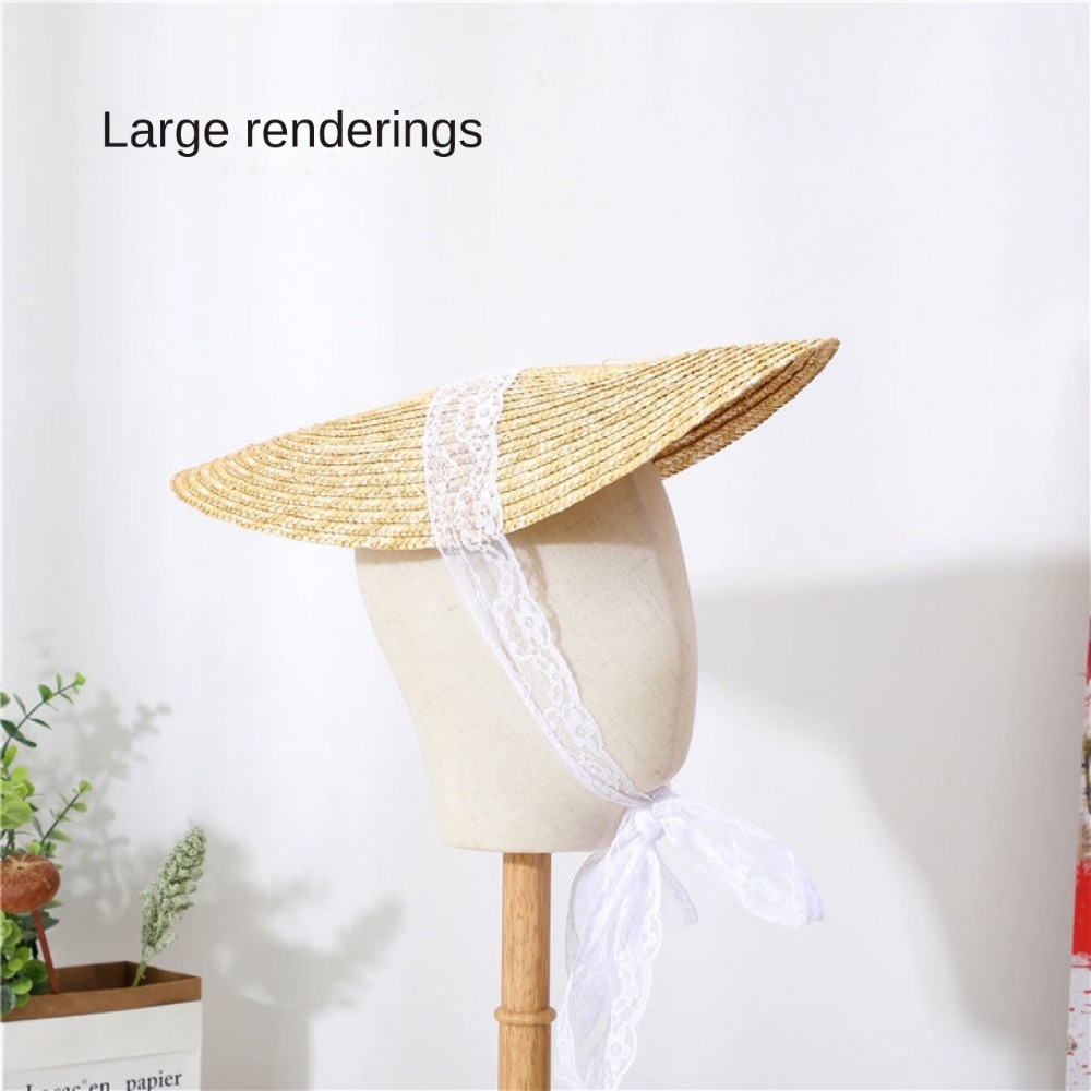 Topi Jerami Gaya Lolita Pranci - Bucket Hat Straw ulasan dan harga