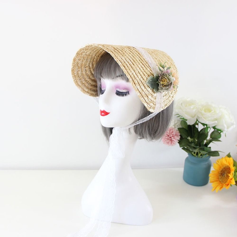 Topi Jerami Gaya Lolita Pranci - Bucket Hat Straw ulasan dan harga
