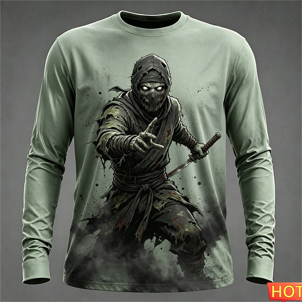 Kaos Lengan Panjang Pria Musim - Tee Graphic Print ulasan dan harga
